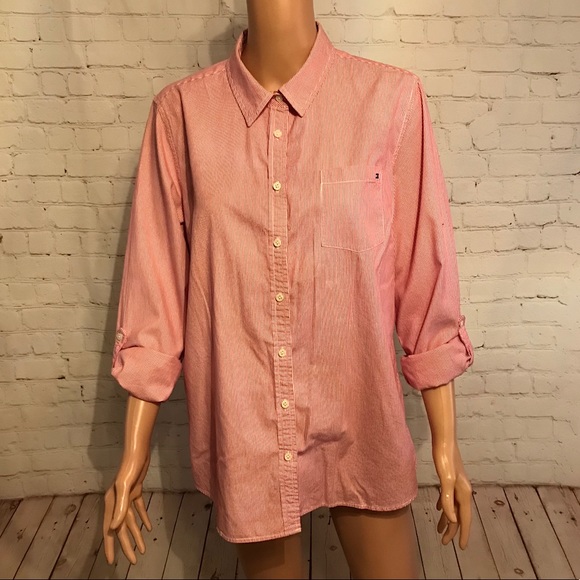 Tommy Hilfiger Other - Tommy Hilfiger XL red & white stripped button down